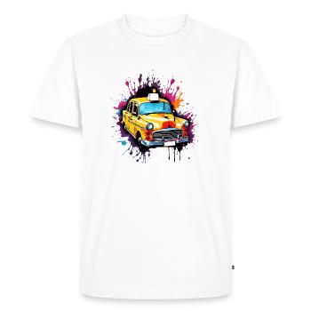 Taxi / Chauffeur de taxi / Amérique / Bande dessinée / Old School - T-shirt Premium bio Homme - blanc - Devant - Nico (187cm)