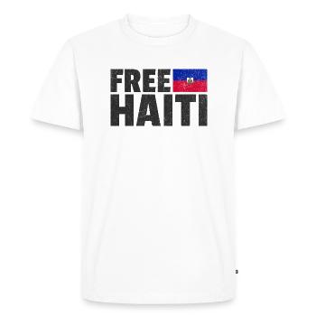 Free Haiti: Support Haitian Freedom - Men's Premium Organic T-Shirt - white - Front - Nico (187cm)
