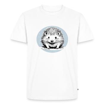 Hérisson Mignon - T-shirt Premium bio Homme - blanc - Devant - Nico (187cm)