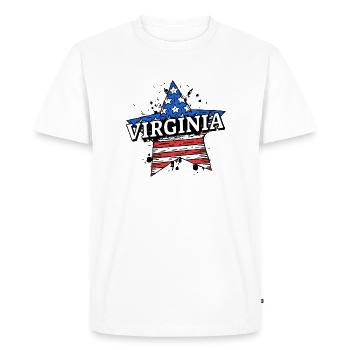 Virginie - États-Unis - États-Unis d’Amérique - T-shirt Premium bio Homme - blanc - Devant - Nico (187cm)