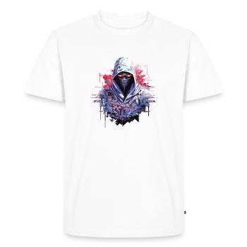 Ninja Game Urbain City Life Mistery Shadow - Men's Premium Organic T-Shirt - white - Front - Nico (187cm)