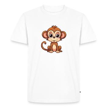 Cartoon monkey is smiling - Men's Premium Organic T-Shirt - white - Front - Nico (187cm)