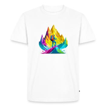 Randonnée, alpinisme - T-shirt Premium bio Homme - blanc - Devant - Nico (187cm)