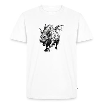 Taureau / Taureau / Animal / Cornes / Tauromachie - T-shirt Premium bio Homme - blanc - Devant - Nico (187cm)