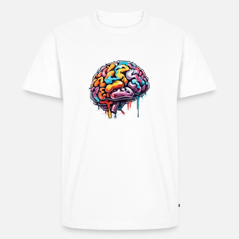 Brain / Knowledge / Intelligence / Smart / Thinking - Men's Premium Organic T-Shirt - white