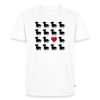 Dackel - Männer Premium Bio T-Shirt - Weiß - Vorne - Nico (187cm)
