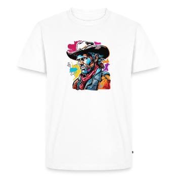 Cowboy / Wild West / Desert / Lasso / Rodeo - Men's Premium Organic T-Shirt - white - Front - Nico (187cm)