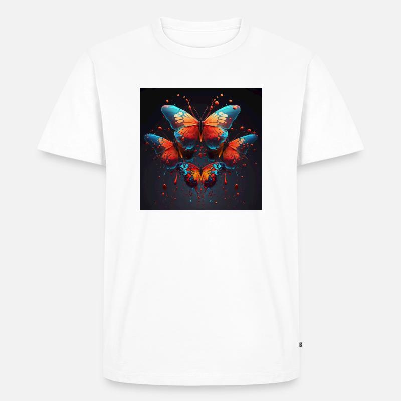 Bunte Schmetterlinge - Männer Premium Bio T-Shirt - Weiß