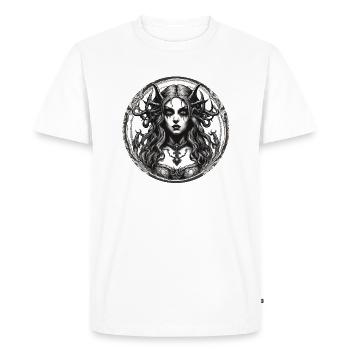 diabolical woman / blood / gothic / heavy metal - Men's Premium Organic T-Shirt - white - Front - Nico (187cm)