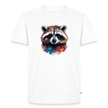 Raton laveur / Animal / Zoo / Sauvage / Mignon / Prédateur - T-shirt Premium bio Homme - blanc - Devant - Nico (187cm)