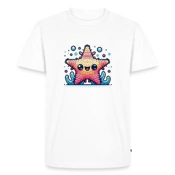 Amigurumi star diving in the water - Men's Premium Organic T-Shirt - white - Front - Nico (187cm)