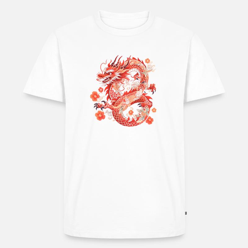 Drache - Männer Premium Bio T-Shirt - Weiß