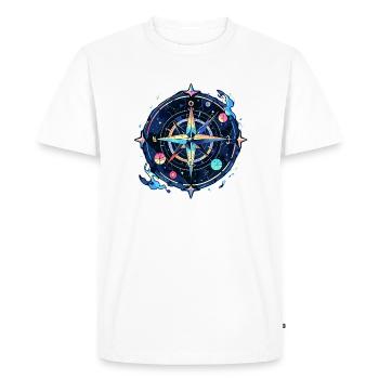 Compass - Men's Premium Organic T-Shirt - white - Front - Nico (187cm)