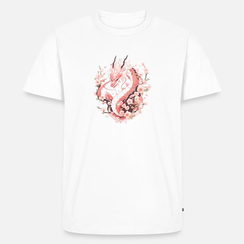 Drache - Männer Premium Bio T-Shirt - Weiß