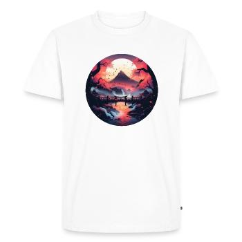 Asian landscape with sunset - Men's Premium Organic T-Shirt - white - Front - Nico (187cm)