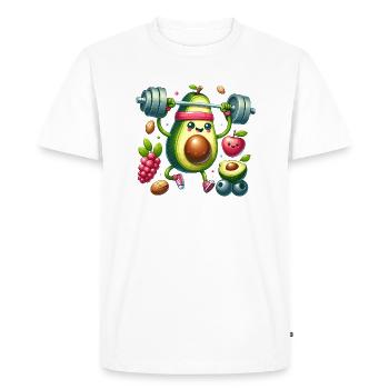 Avocado Workout Fun - Men's Premium Organic T-Shirt - white - Front - Nico (187cm)