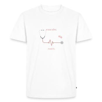 Je suis pas Parfaite mais je suis Infirmière - T-shirt Premium bio Homme - blanc - Devant - Nico (187cm)