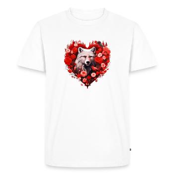 Wolf soul in the heart wreath - Men's Premium Organic T-Shirt - white - Front - Nico (187cm)
