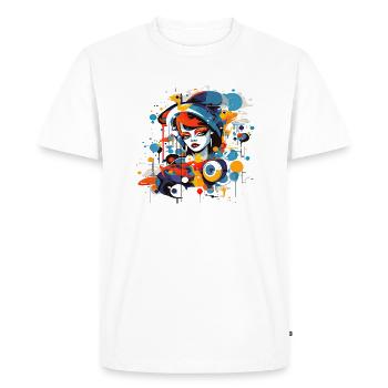 Beautiful female paint art Face colorful woman - Men's Premium Organic T-Shirt - white - Front - Nico (187cm)