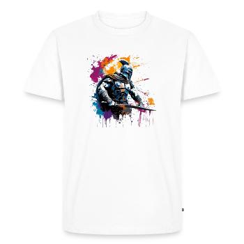 Spartan / Warrior / Fighter / Ancient / Sparta - Men's Premium Organic T-Shirt - white - Front - Nico (187cm)