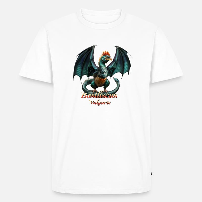 BASILISCUS Evil DRAGON - Männer Premium Bio T-Shirt - Weiß
