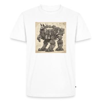 Blueprint / Sepia / Vintage / Retro / Robot - Men's Premium Organic T-Shirt - white - Front - Nico (187cm)