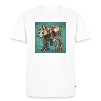Blueprint / Sepia / Vintage / Retro / Robot - Men's Premium Organic T-Shirt - white - Front - Nico (187cm)