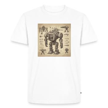 Blueprint / Sepia / Vintage / Retro / Robot - Men's Premium Organic T-Shirt - white - Front - Nico (187cm)
