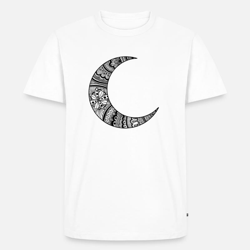 Silver Moon Mandala - Männer Premium Bio T-Shirt - Weiß