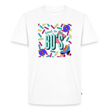 Back to the 80's - Roller Skates - CD - colorful design - Men's Premium Organic T-Shirt - white - Front - Nico (187cm)