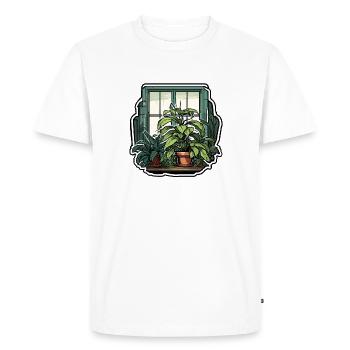 Plante d’intérieur / Plante en pot / Décoration / Pot - T-shirt Premium bio Homme - blanc - Devant - Nico (187cm)