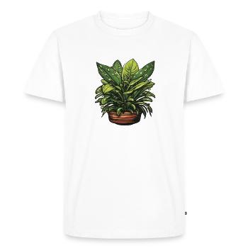 Houseplant / Potted Plant / Decoration / Pot - Men's Premium Organic T-Shirt - white - Front - Nico (187cm)