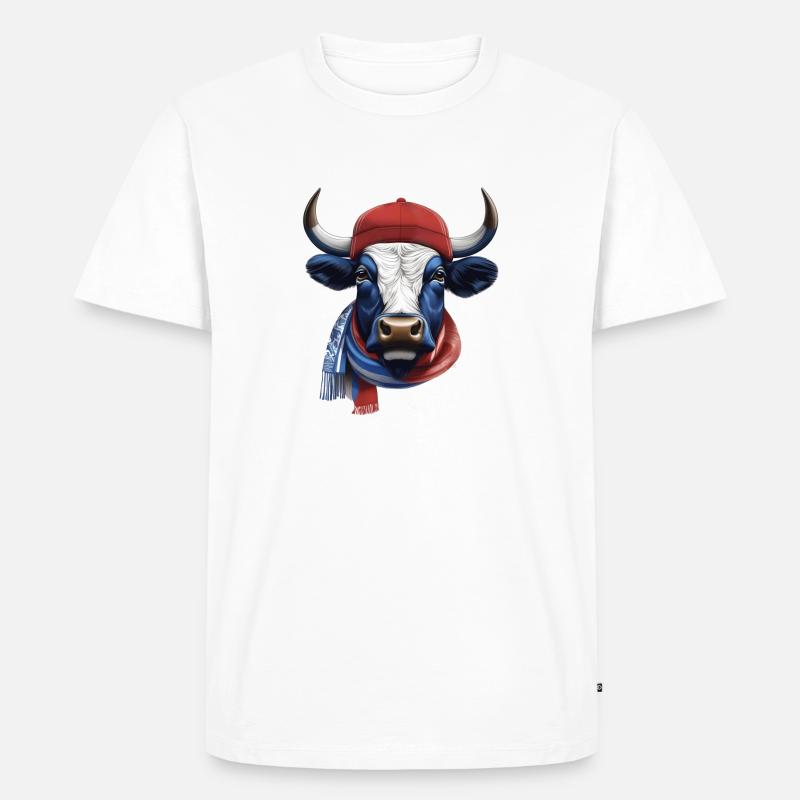Stier Unterstützer - Männer Premium Bio T-Shirt - Weiß