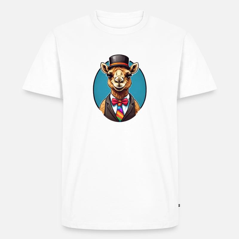 Lustiges Comic Kamel - Männer Premium Bio T-Shirt - Weiß
