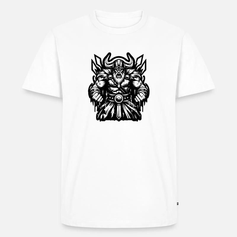 Mächtiger Wikingerkrieger Version 2 - Männer Premium Bio T-Shirt - Weiß