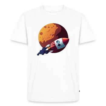 Fusée martienne - T-shirt Premium bio Homme - blanc - Devant - Nico (187cm)