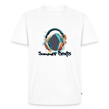 Headphones / Audio / Music / Sound / Studio / Cool - Men's Premium Organic T-Shirt - white - Front - Nico (187cm)