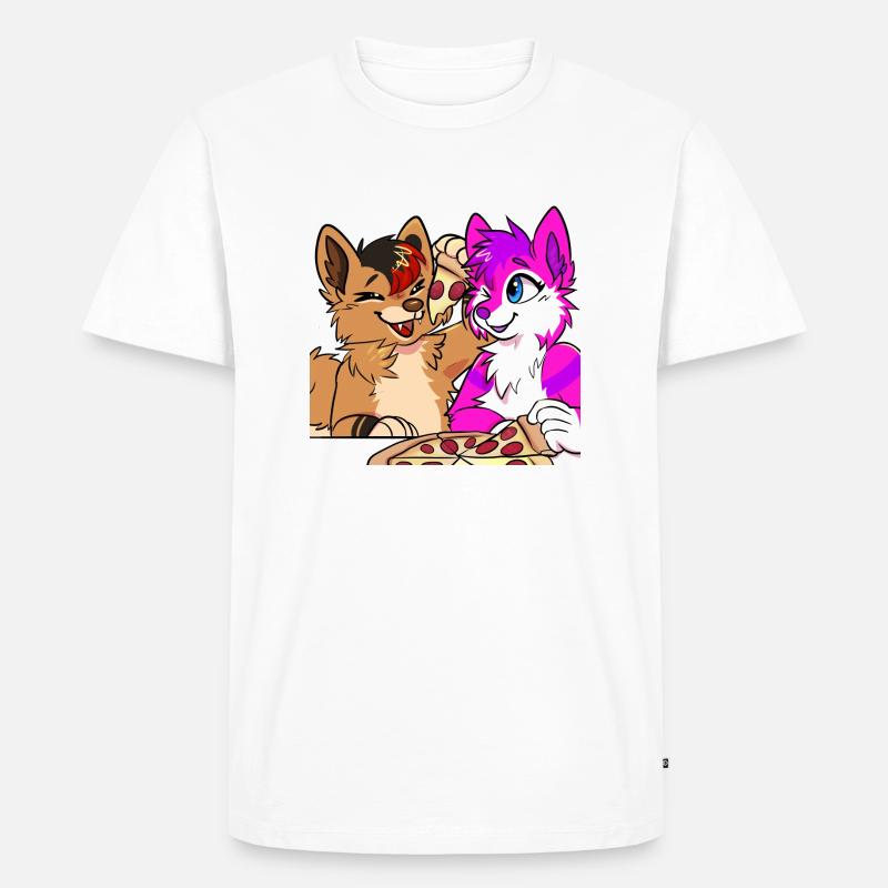 SkyXAkera Pizzadate - Männer Premium Bio T-Shirt - Weiß