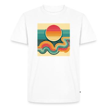 Sunset Retro 2 - Men's Premium Organic T-Shirt - white - Front - Nico (187cm)