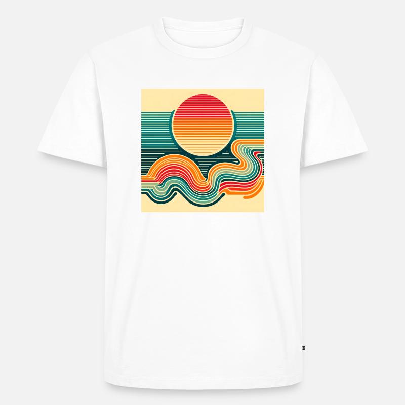 Sunset Retro 2 - Männer Premium Bio T-Shirt - Weiß