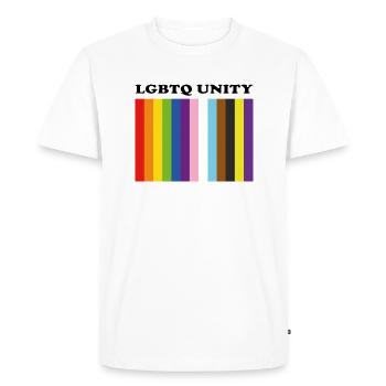 Fierté LGBTQ Unité Couleurs inclusives de la fierté - T-shirt Premium bio Homme - blanc - Devant - Nico (187cm)