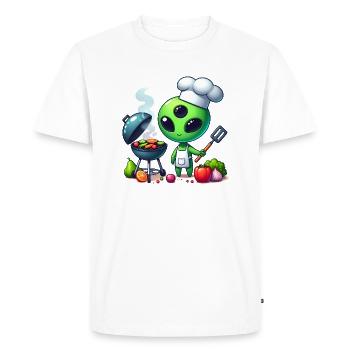 Alien Koch - Men's Premium Organic T-Shirt - white - Front - Nico (187cm)
