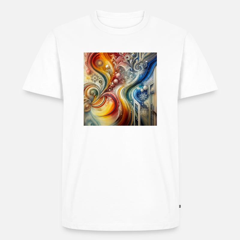 Aetherische Fusion - Abstraktes Gemälde - Männer Premium Bio T-Shirt - Weiß