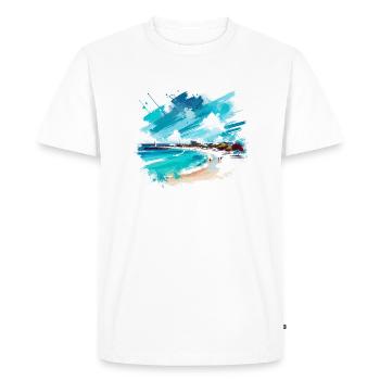Aruba Eagle Beach Caribbean Beach Carribean - Men's Premium Organic T-Shirt - white - Front - Nico (187cm)
