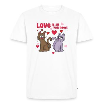 L’amour est tout ce dont vous avez besoin - T-shirt Premium bio Homme - blanc - Devant - Nico (187cm)
