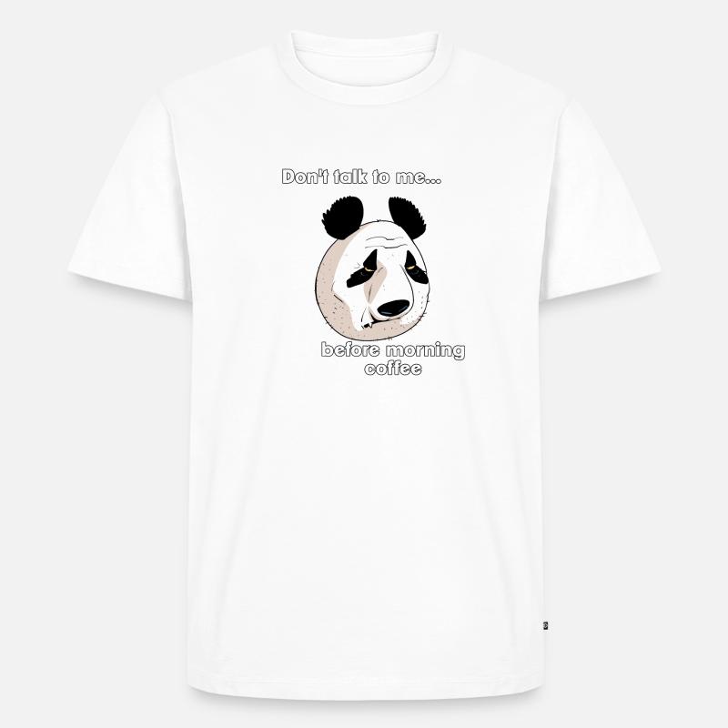 Morgenkaffee (englische Version) - Männer Premium Bio T-Shirt - Weiß