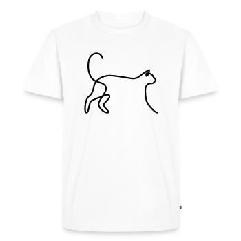 Cat 03 - T-shirt Premium bio Homme - blanc - Devant - Nico (187cm)