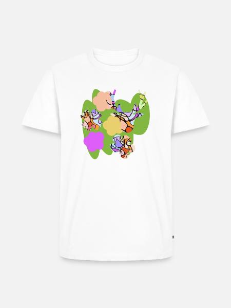 Bunte Blumen - Männer Premium Bio T-Shirt - Weiß