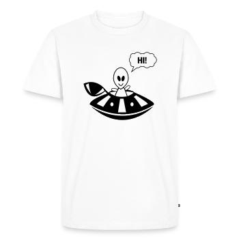 Ovni extraterrestre hi - T-shirt Premium bio Homme - blanc - Devant - Nico (187cm)