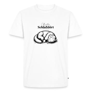 Offizielles Schlafshirt Katze - Männer Premium Bio T-Shirt - Weiß - Vorne - Nico (187cm)